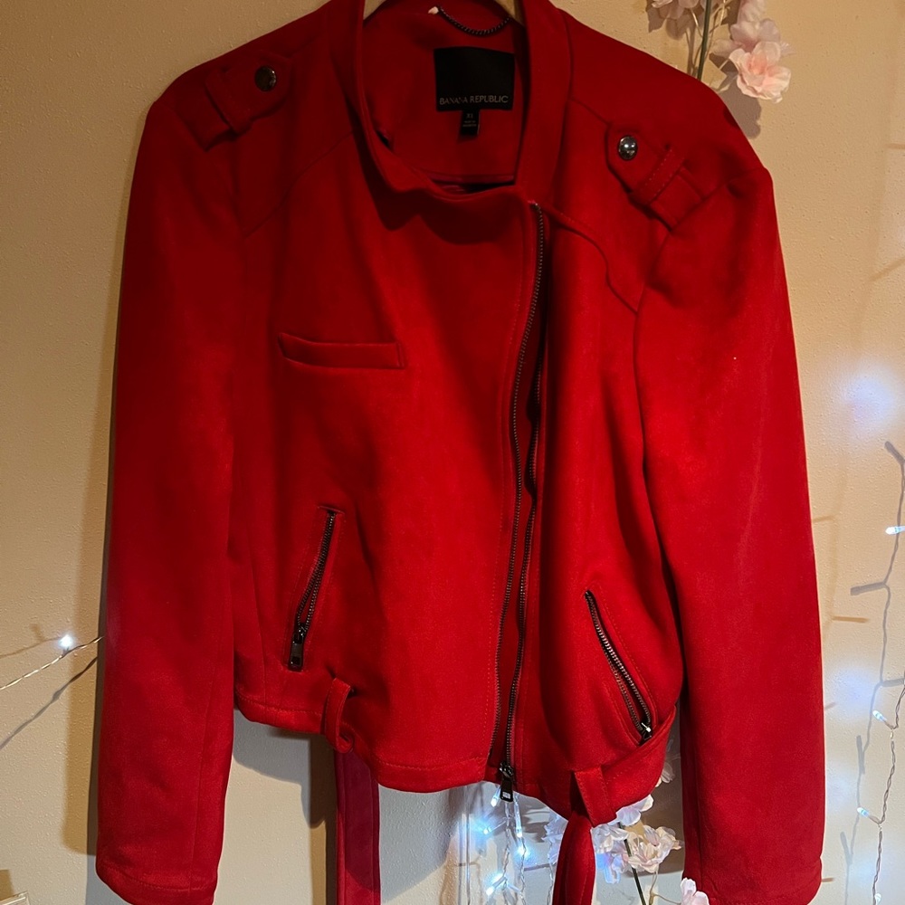 Banana Republic faux suede moto jacket